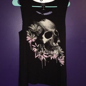 Midnight hour black skull tank top